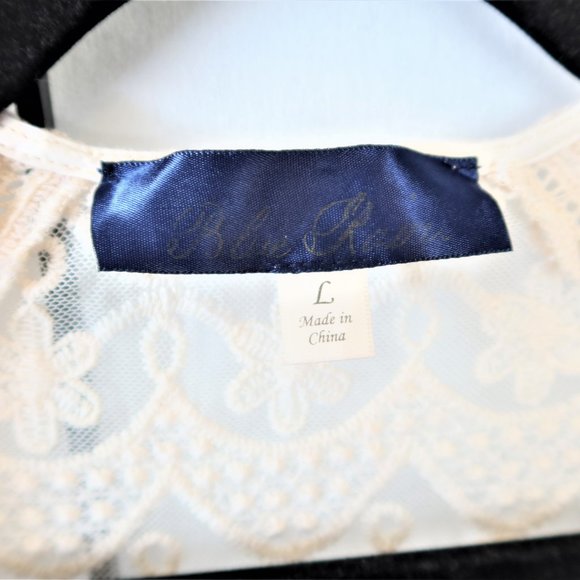 Blue Rain Cream Lacy Cardigan Size Large - Picture 13 of 14